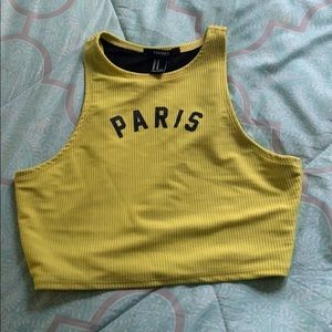 Cropped Green Paris Tank Top